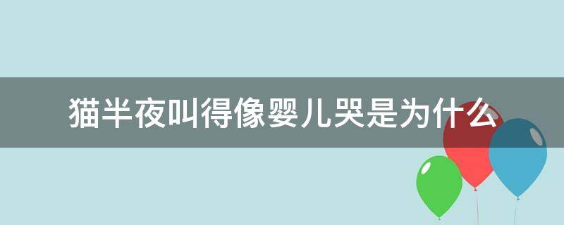 猫半夜叫得像婴儿哭是为什么（猫半夜叫得很凄惨是为什么）