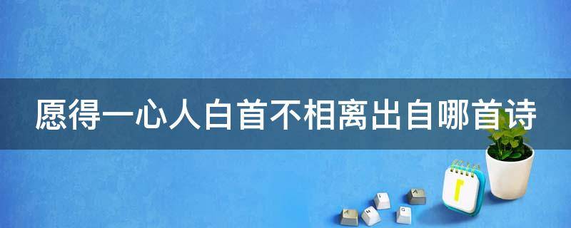 愿得一心人白首不相离出自哪首诗（愿得一心人白首不相离出自哪首诗词）