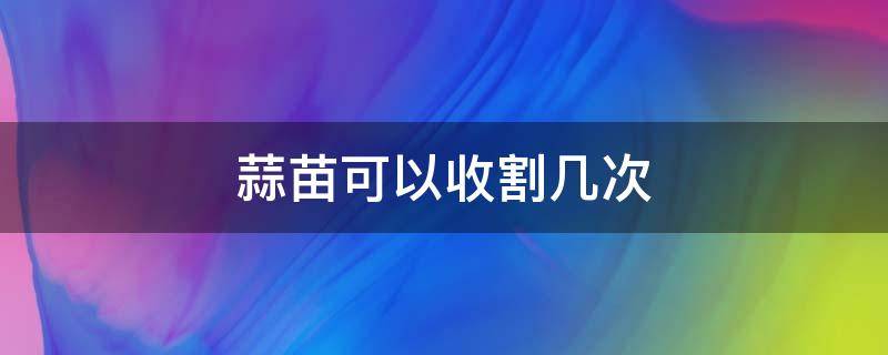 蒜苗可以收割几次 蒜苗可以重复收割多少次?