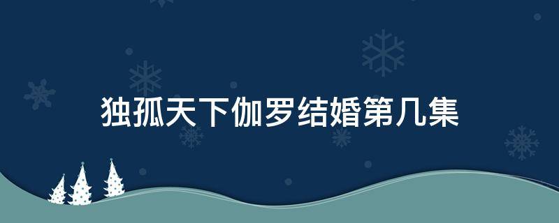 独孤天下伽罗结婚第几集（独孤天下伽罗出嫁哪一集）