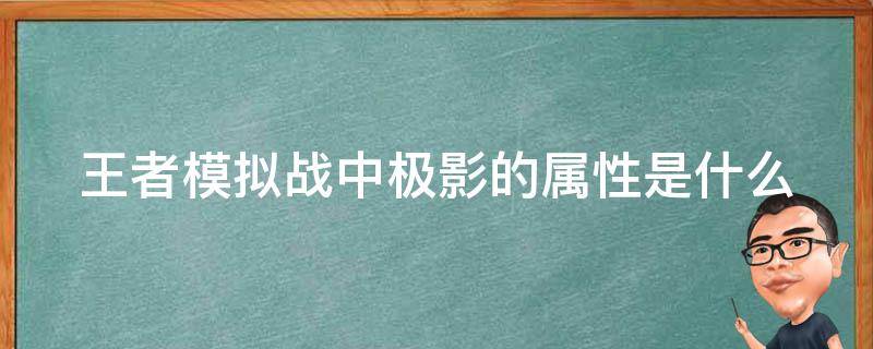 王者模拟战中极影的属性是什么（王者模拟战极寒风暴）