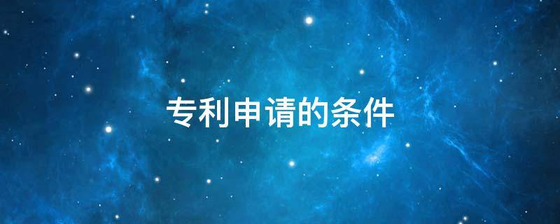 专利申请的条件 发明专利申请要求