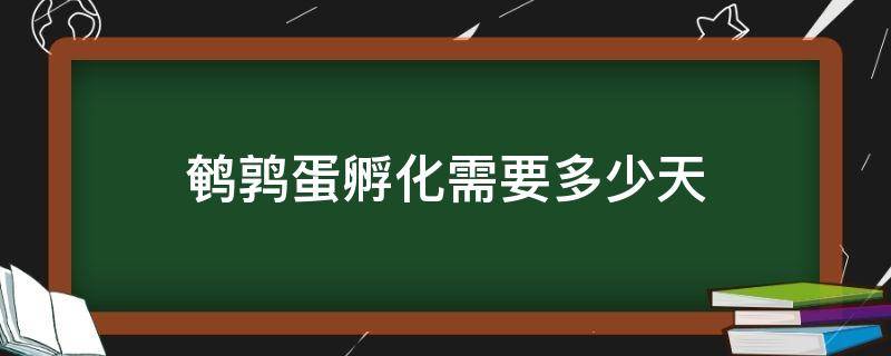 鹌鹑蛋孵化需要多少天（鹌鹑蛋孵化需要多少天出壳）