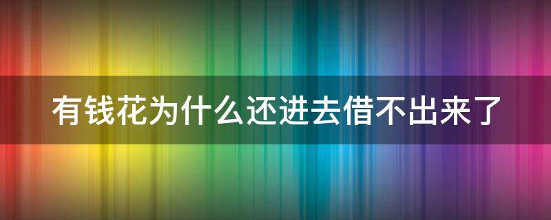 有钱花为什么还进去借不出来了 有钱花为什么还进去借不出来了呢