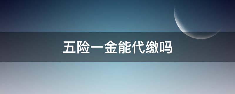 五险一金能代缴吗 五险一金能代缴吗?