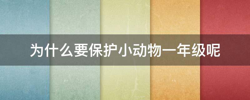 为什么要保护小动物一年级呢 作为一名小学生我们可以保护动物做什么呢