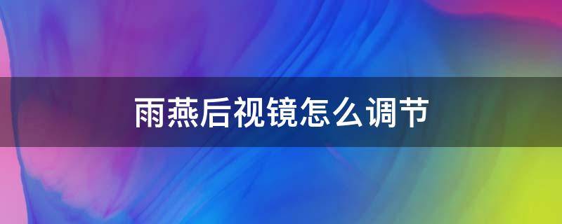 雨燕后视镜怎么调节 雨燕如何调节后视镜