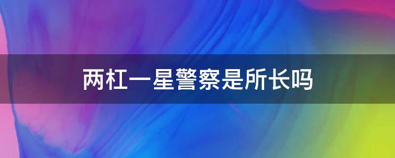 两杠一星警察是所长吗 一杠两星警察职位