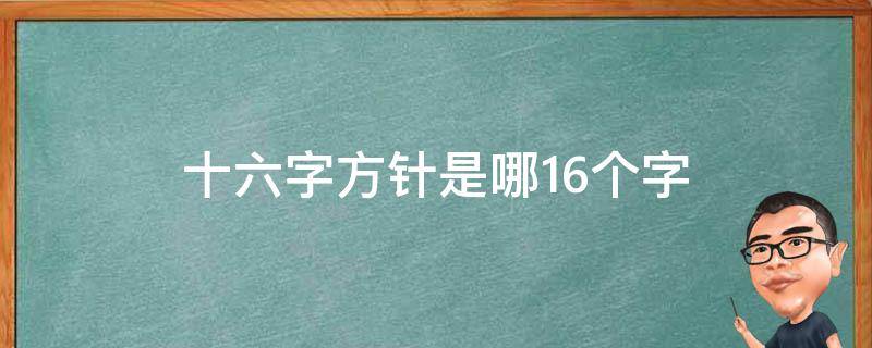 十六字方针是哪16个字 入党十六字方针是哪16个字