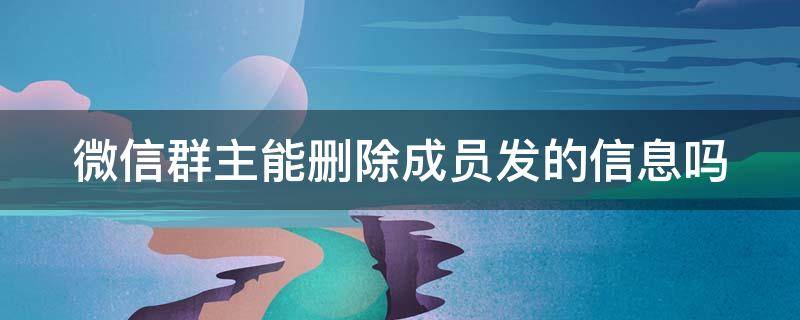 微信群主能删除成员发的信息吗（微信超时撤回挽救办法）