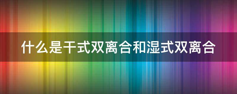 什么是干式双离合和湿式双离合 大众干式和湿式双离合哪个好