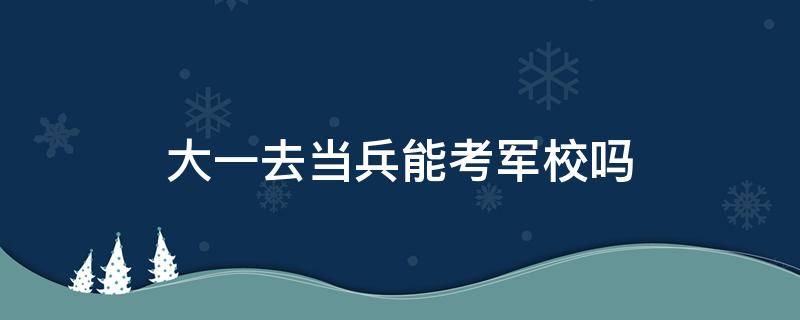 大一去当兵能考军校吗 大一去当兵能考军校吗?