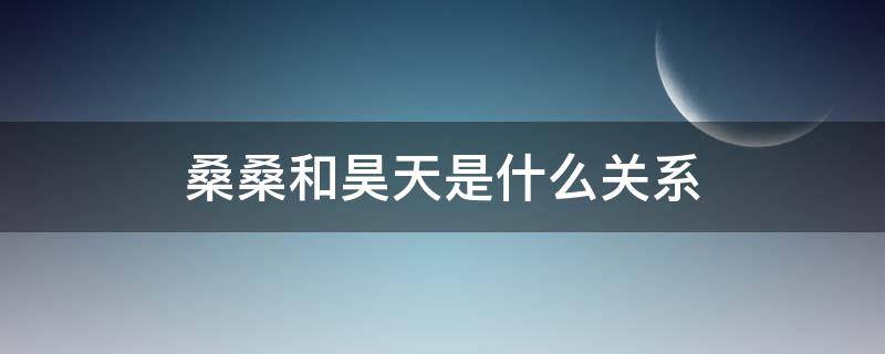 桑桑和昊天是什么关系 桑桑为什么是昊天