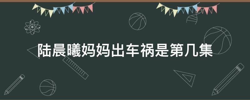 陆晨曦妈妈出车祸是第几集（陆晨曦的妈妈什么时候出车祸）