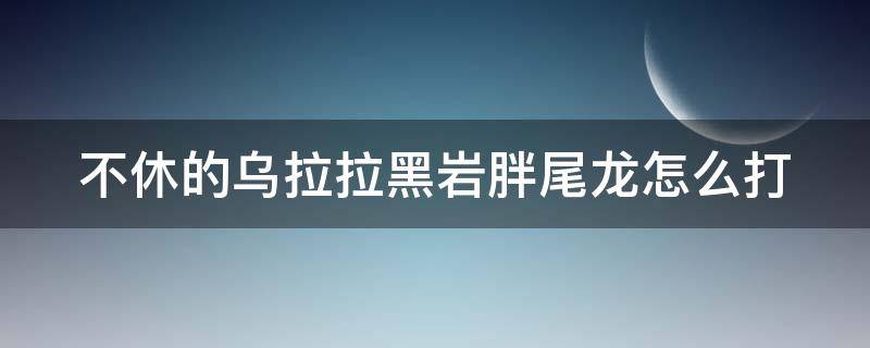 不休的乌拉拉黑岩胖尾龙怎么打（不休的乌拉拉胖尾龙攻略）