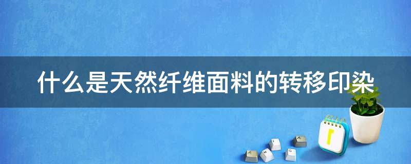 什么是天然纤维面料的转移印染（什么是天然纤维面料的转移印染工艺）