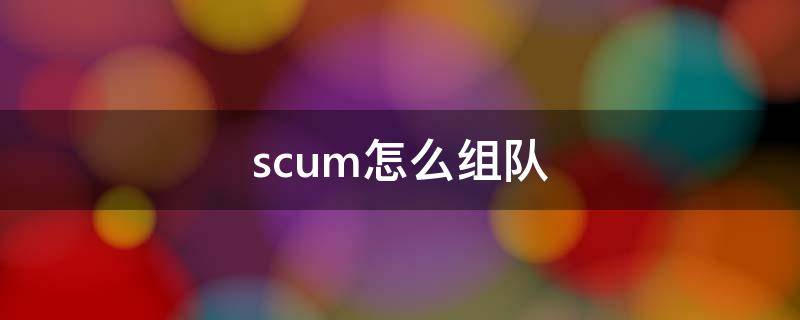 scum怎么组队 scum怎么组队进游戏