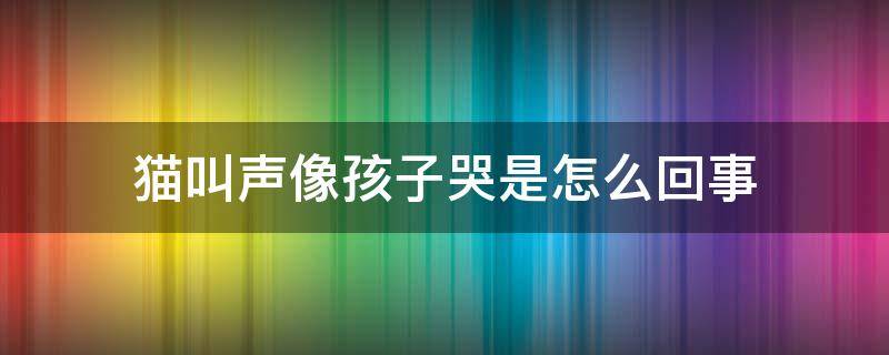 猫叫声像孩子哭是怎么回事（猫叫很像孩子哭声为什么）