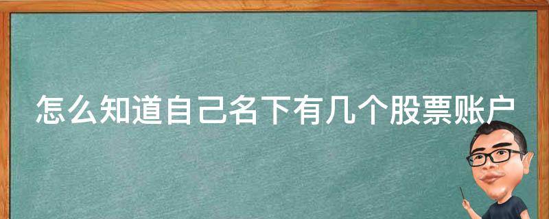 怎么知道自己名下有几个股票账户 怎么看自己名下的股票