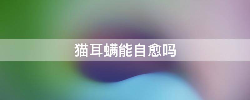 猫耳螨能自愈吗 猫得了耳螨能自愈吗