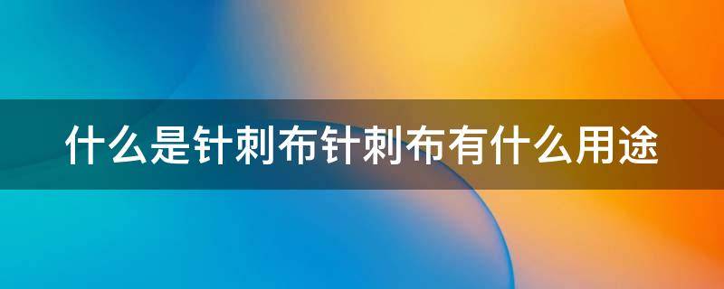 什么是针刺布针刺布有什么用途 针刺布英文