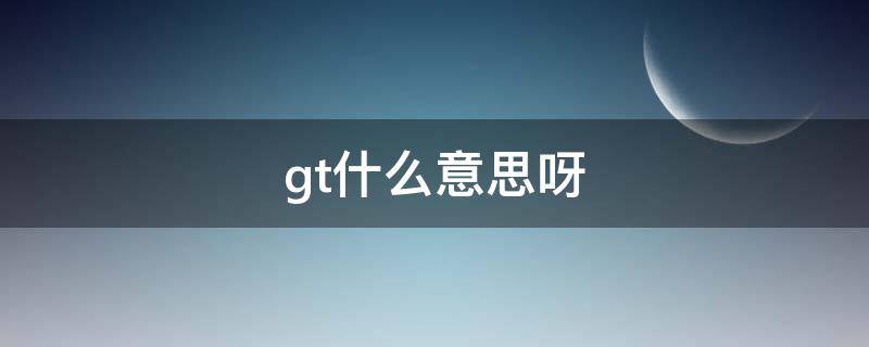 gt什么意思呀 gt什么意思