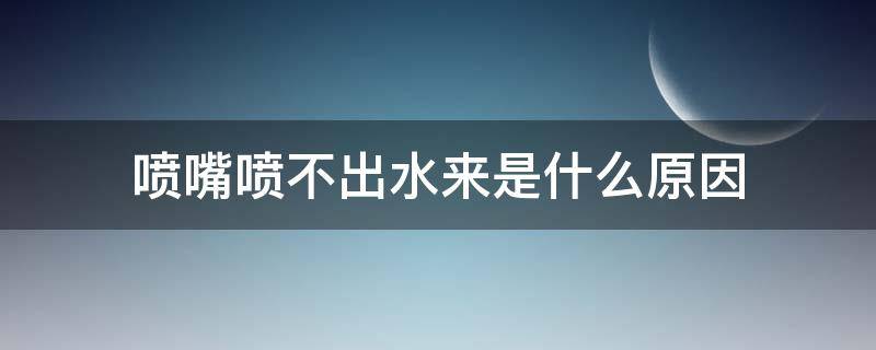 喷嘴喷不出水来是什么原因 喷瓶喷不出水来怎么一回事?