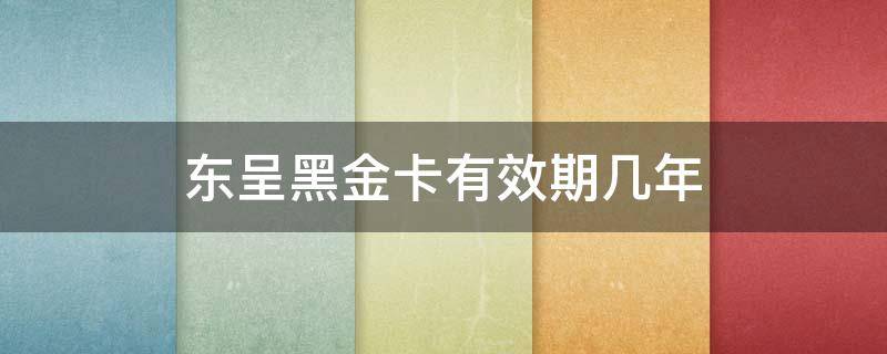 东呈黑金卡有效期几年 东呈集团黑金卡多少钱