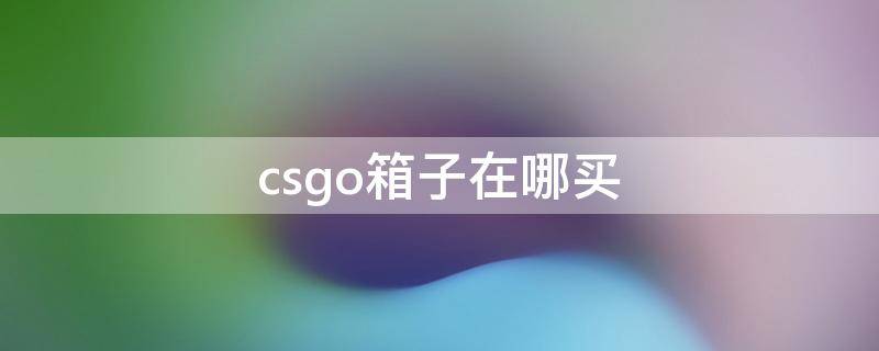 csgo箱子在哪买（csgo箱子在哪买便宜）