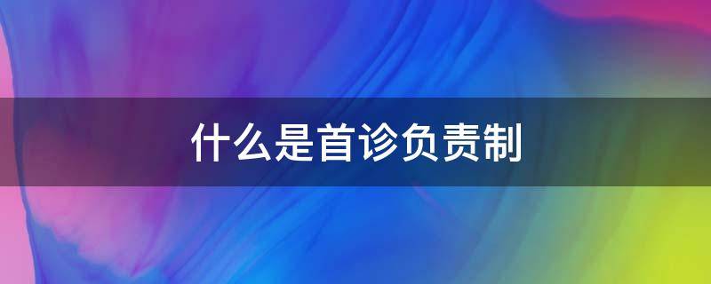 什么是首诊负责制 什么是首诊负责制首诊医生具体应做哪些工作