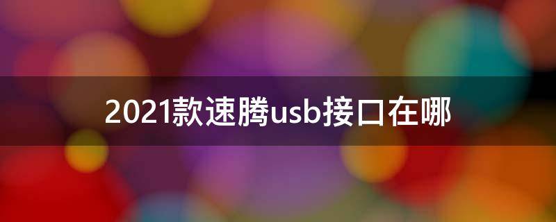 2021款速腾usb接口在哪（2021款速腾有几个usb接口）