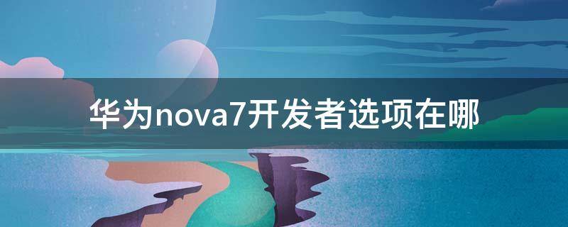 华为nova7开发者选项在哪（华为nova7pro开发者选项在哪）