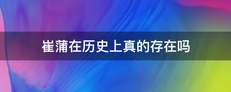 崔蒲在历史上真的存在吗（唐朝有崔蒲这个人吗?）