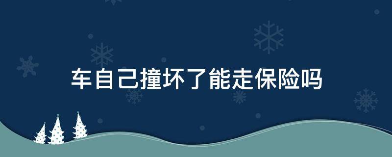 车自己撞坏了能走保险吗（车辆自己不小心撞坏可以走保险吗）