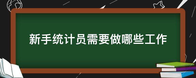 新手统计员需要做哪些工作（统计员需要做什么工作）