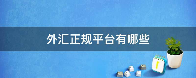 外汇正规平台有哪些（什么样的外汇平台是正规的平台）