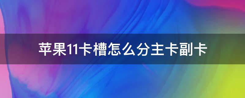 苹果11卡槽怎么分主卡副卡（苹果11卡槽分主副卡吗）