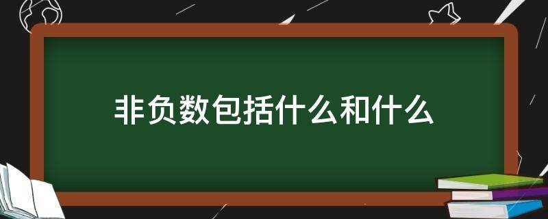 非负数包括什么和什么（非负数包括什么和什么非正数包括什么和什么）