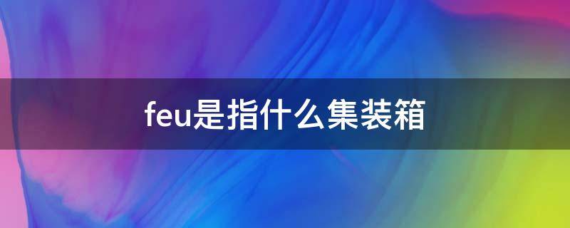 feu是指什么集装箱（集装箱运输中feu表示）