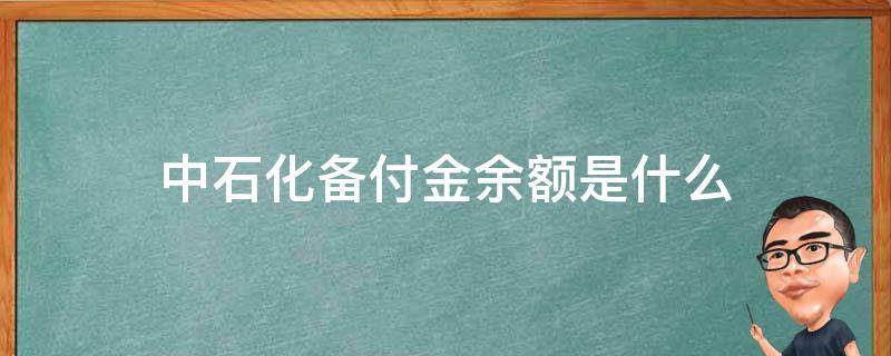 中石化备付金余额是什么（中石化的备付金余额怎么圈存）