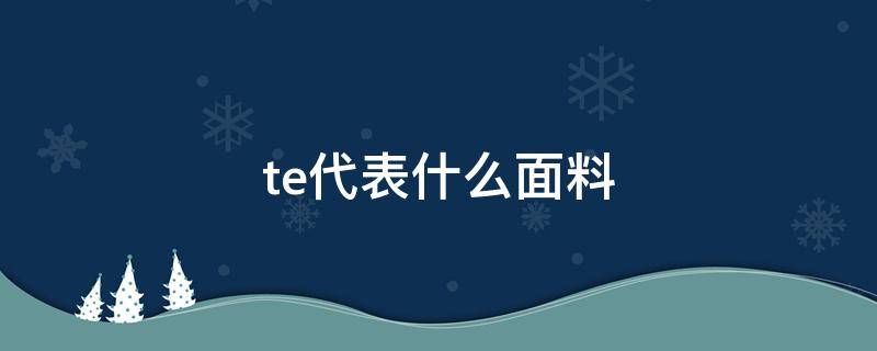 te代表什么面料（ten是什么面料的缩写）