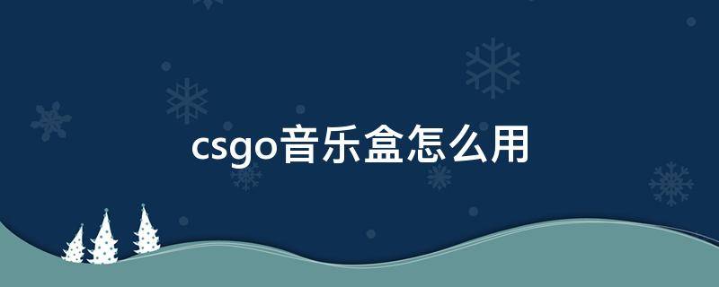 csgo音乐盒怎么用 csgo音乐盒怎么用我怎么听不到