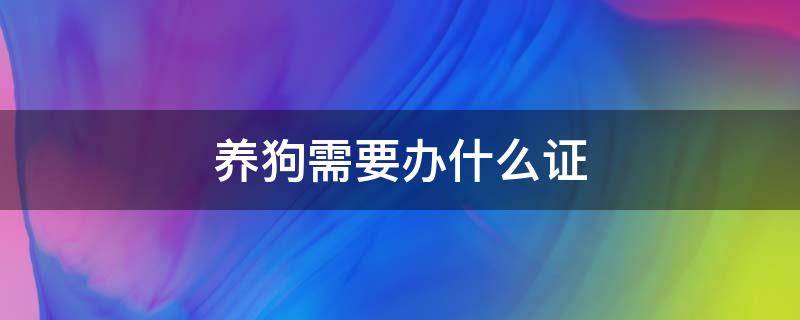 养狗需要办什么证（养狗需要办什么证件）