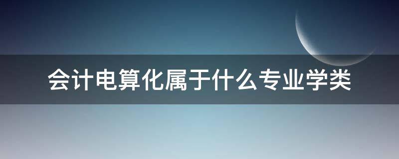 会计电算化属于什么专业学类（会计电算化属于哪类专业）