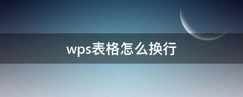 wps表格怎么换行（wps表格怎么换行打字）