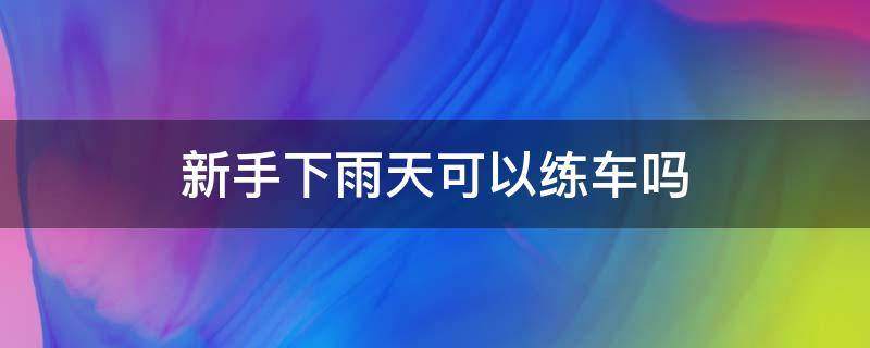 新手下雨天可以练车吗 下雨天能练车吗需要注意些什么