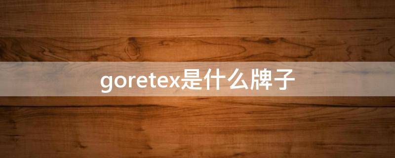 goretex是什么牌子（goretex是什么牌子皮鞋）