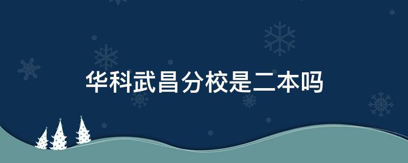 华科武昌分校是二本吗（华科武昌分校为什么改名）