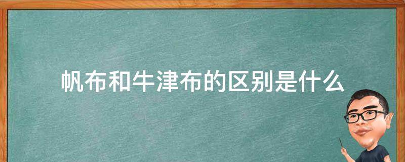 帆布和牛津布的区别是什么 牛津布和帆布有区别吗