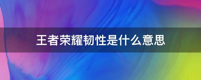 王者荣耀韧性是什么意思 王者荣耀韧性是啥意思